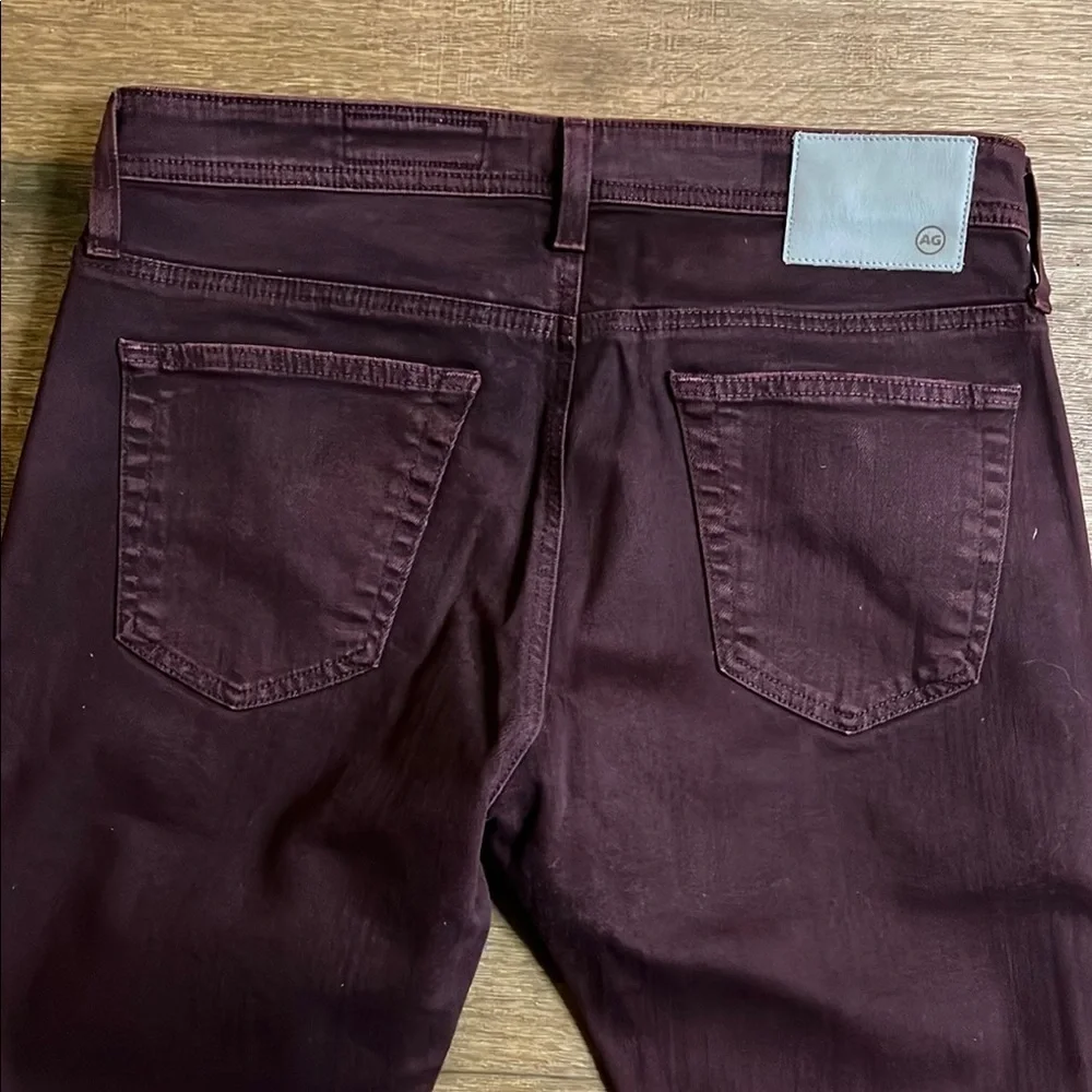 Mens Ag Adriano Goldschmied burgundy jeans size 31